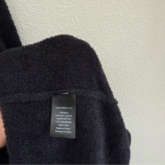 Barefoot Dreams CozyChic Lite Long Cardigan Sweater Black Large - Picture 5 of 6